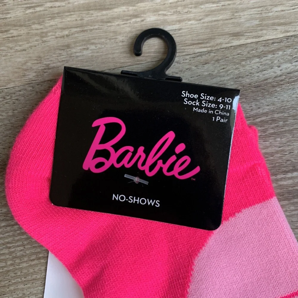 Barbie No Show Pink Socks Sock size 9-11 🆕 Novelty fun Noshow
